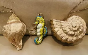 Cloisonné Smalto CAVALLO MARINO Ornamento Valore Arti di Keming CONCHIGLIE Lamina Oro LOTTO - Foto 1 di 6