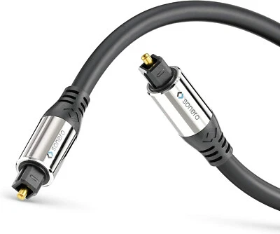 SONERO 2m Toslink Premium Optisches Audiokabel LWL SPDIF Digital vergoldete Kontakte