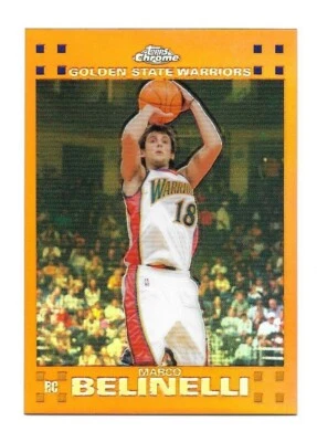 2007-08 Topps Chrome Marco Belinelli  Orange Refractor  Rookie  #132/199 - Image 1 of 2