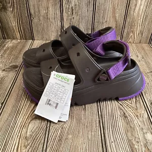 Crocs Hike Xscape Sandals Brown Purple Strap Outdoor Sandals W7 M5 *NEW* - Picture 1 of 11