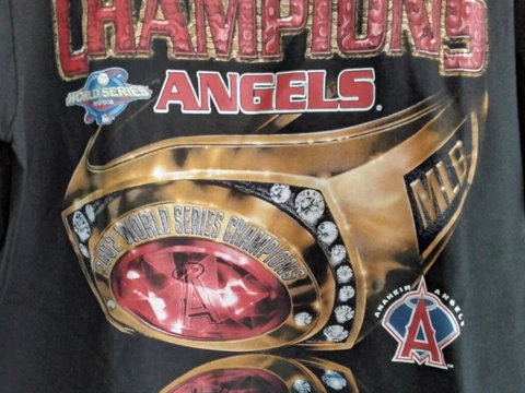 VTG Anaheim Angels 2002 World Series Champions RING T Shirt Mens Large RARE NWT Cover