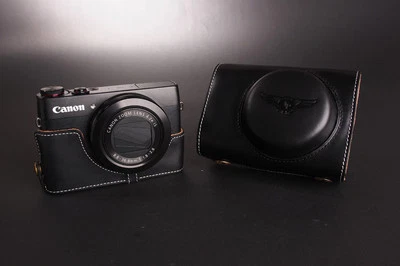 Genuine real Leather Full Camera Case bag Cover for Canon G7X Bottom Openning B - Image 1 of 4