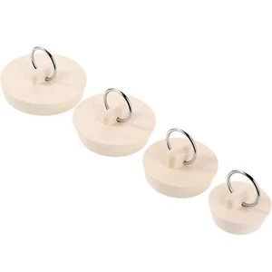 4 Pack Rubber Tub Stopper Sink Drain Plug with Hanging Ring for Bathtub Kitchen - Picture 1 of 6