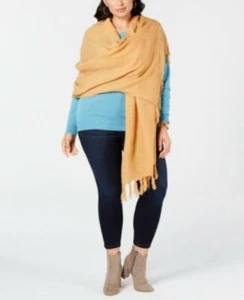 MSRP $30 Cejon Solid Travel Fringed Scarf One Size (Small Hole) - Picture 1 of 2