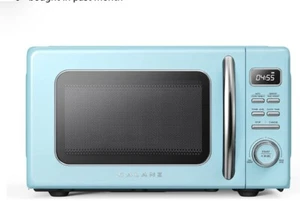 Forno a microonde con autocottura e riscaldamento 7 piedi blu look retrò - Foto 1 di 6