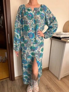 Essentiel Antwerp floral print cotton silk blend kaftan long dress XL resortwear - Picture 1 of 7