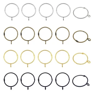 10 Pack Metal Curtain Rings with Eyelet Pole Rod Rings Openable 38mm 50mm - Picture 1 of 15