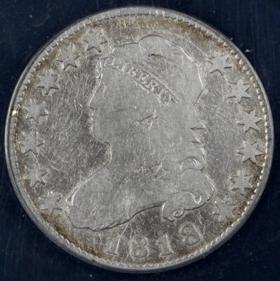 1818 25c Capped Bust Quarter ANACS VG 8 Details - Image 1 of 4
