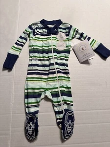 Burt's Bees Baby Jungen Bio Baumwolle Vintage Streifen Schlafanzug, 0-3 Monate - Bild 1 von 10