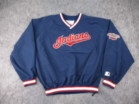 Vintage Cleveland Indians Jacket Mens XXL Starter MLB Pullover Windbreaker 90s Cover