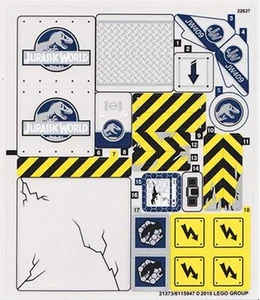 LEGO 75919 - Jurassic World - Indominus Rex Breakout - STICKER SHEET - Picture 1 of 1