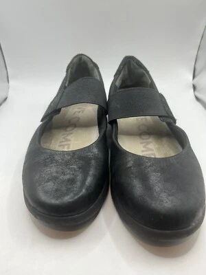ZIERA Active Comfort Size 8 Black Mary Jane Style Flat Shoes Hook And Eye Close - Image 1 of 4