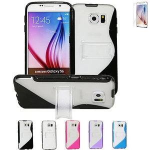 Ultra Thin Slim TPU Cover Soft Hard KickStand Case Cover For Samsung Galaxy S6 - Picture 1 of 6
