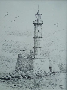 Dessin Phare Encre Estur - Imagen 1 de 3