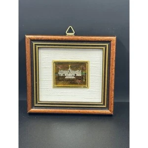 Buckingham Palace 23 Kt Gold Leaf Art Painting Reproduction Miniature Vintage - Picture 1 of 9