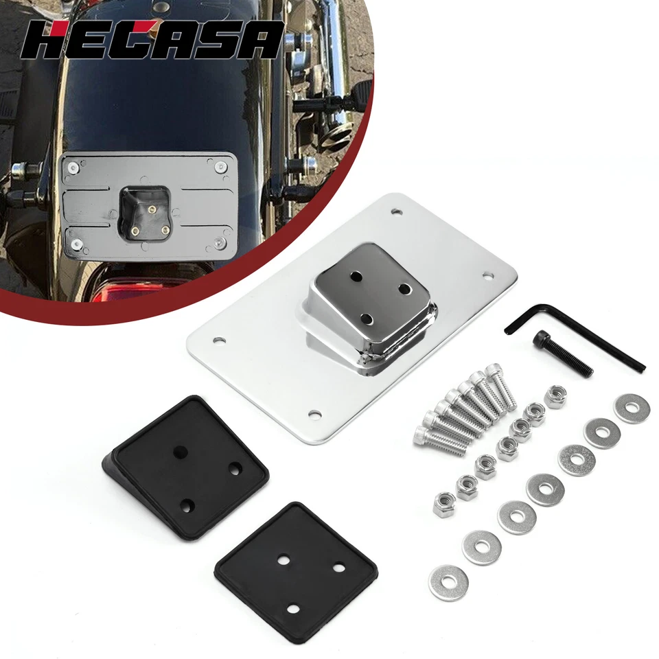 Marco de soporte de montaje de matrícula para Harley Sportster Dyna Softail Foto 1 de 4