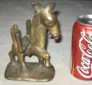 ANTIQUE POLITICAL DONKEY DEMOCRAT CAST IRON SMOKING DOORSTOP PAPERWEIGHT STATUE - Picture 1 of 4