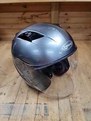 M GMAX OF-77 Full Face Silver Motorcycle Helmet Very Nice, Medium - Image 1 of 4