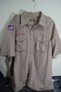 Boy Scout VENTED Mens 2XL SOFT Tan MICROFIBER Official Uniform S/S Shirt B49787 - Picture 1 of 12