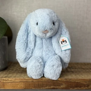 Jellycat Medium Bashful Blue Bunny - Gorro bebé azul conejo mediano 12" nuevo con etiquetas - Imagen 1 de 13