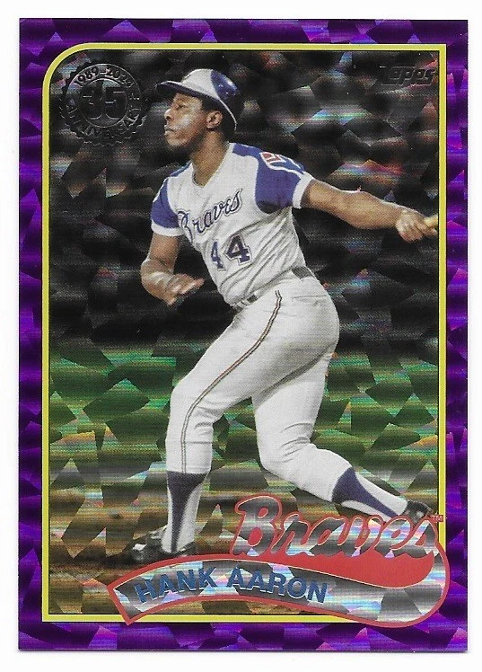 2024 Topps Hank Aaron #89B2-2 Purple Cracked Ice Foilboard /75 - Image 1 of 2