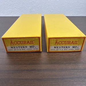 Ho Scale Accurail 4213 40' O.B Box Cars Steel Ends Western Meryland Lot of 2  - Bild 1 von 8