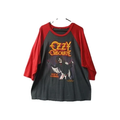 Vtg Ozzy Osbourne CRYPT DIARY OF A MADMAN RAGLAN LIMITED EDITION T-SHIRT 2XL - Image 1 of 4