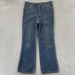 Vintage Wrangler Jeans Mens 32x30 Blue Wrapid Transit 70s Bootcut Denim Cowboy - Picture 1 of 14