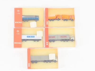 LOTE de 5 tractores-remolques y camiones de construcción surtidos WIKING escala 1/160 N  Foto 1 de 4