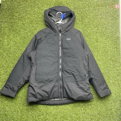 Chaqueta cooperativa REI para mujer XL negra Stormhenge 850 plumón impermeable abrigo con capucha caminata Foto 1 de 4