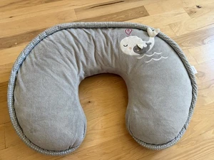 Boppy Nursing Pillow With Cover Gray Whales Chevron - Picture 1 of 8