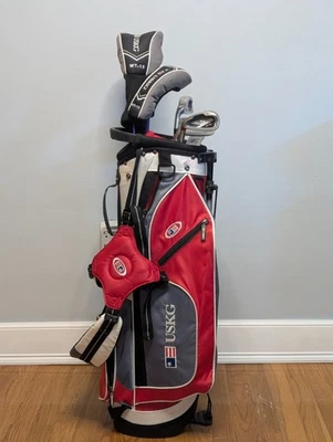 U.S. Kids Golf Club Set 54 LH. 7 Clubs & Bag, LH LEFT HANDED w/YOUTH PING HATS - Image 1 of 4