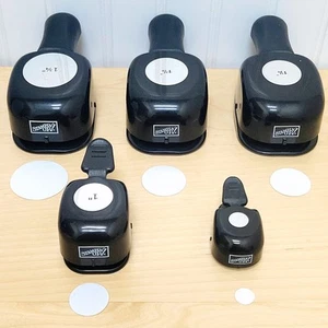 5 Stampin Up Circle Punch Lot Paper Shaper 1 1/4" 1 3/8" 1 3/4" Small & Large - Picture 1 of 5