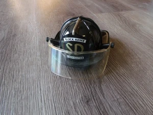 COLLECTIBLE 1997 FIRST GEAR METAL BLACK HAWK FIRE DEPARTMENT HELMET 2 1/2" TALL - Picture 1 of 3