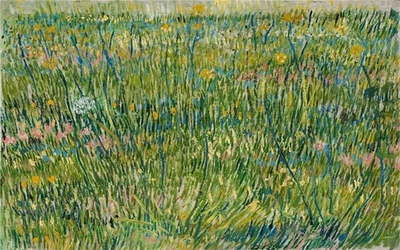 Pintura al óleo pintada a mano Vincent van Gogh pasto en flor  Foto 1 de 2