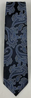 Nick Graham Blue Paisley Necktie 100% Polyester Handmade Men's Tie - Image 1 of 4
