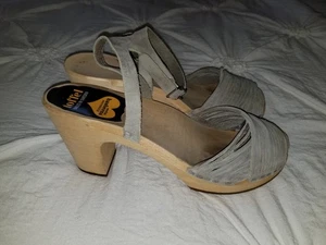Swedish Hasbeens 370 $ Riemchen Peeptoe Sandalen, Clogs, 8,5 - Bild 1 von 7