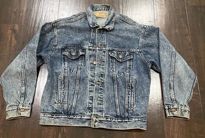 Vintage Levis Denim Jacket USA Jean Trucker 70507-0227 Sz M Acid Wash Distressed - Image 1 of 4