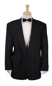 Miller Brothers Ltd Black 2-Btn Peak Lapel Tuxedo Formal Blazer Jacket 46R - Picture 1 of 10