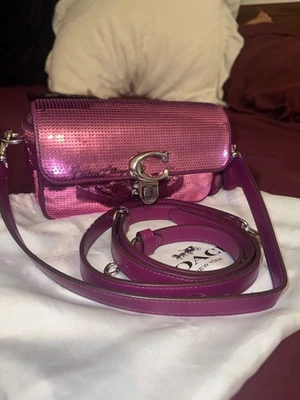 Coach Dark Magenta Studio Baguette Sequins Shoulder Bag Purse NEW!!! - Image 1 of 4