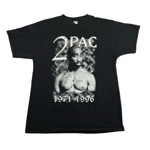 2Pac Tupac 1971-1996 Tribute T-Shirt Men’s XL Black Rap Hip Hop Graphic Jerzees - Picture 1 of 6