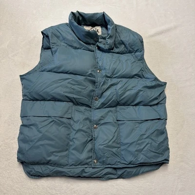 Chaleco acolchado de plumón de ganso unisex Woolrich de colección botón a presión talla mediana/azul grande/verde Foto 1 de 4