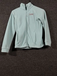 Columbia Girls Full Zip Fleece Jacket Light Blue Size M - Picture 1 of 11