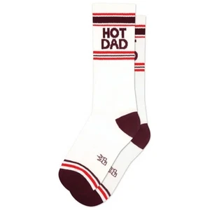 HOT DAD Socks by Gumball Poodle Unisex Ribbed Gym Crew Socks Novelty Socks - Picture 1 of 4