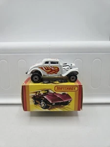 1982 Matchbox 33 Willys Street Rod White Heat Flames 312 Gasser Diecast Car -C16 - Picture 1 of 8