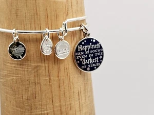 Alex and Ani Silver Harry Potter HAPPINESS CAN BE FOUND Charm Bangle Bracelet ✨️ - Picture 1 of 12