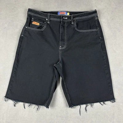 EMPYRE Jean Shorts Mens 36 Black Denim Shorts SKATE Y2K Baggy 90s Loose  - Image 1 of 4