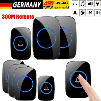 Funk Türklingel Haustür Klingel Funkklingel Set Wasserdicht IP55 Außenbereich - Bild 1 von 4