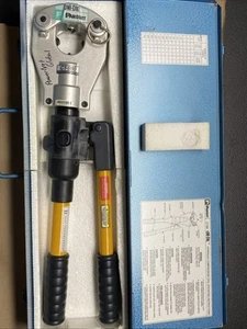 PANDUIT CT-980 UNI-DIE HYDRAULIC LUG CRIMPER COMPRESSION TOOL WITH CASE - Picture 1 of 13