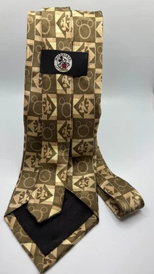 Corbata de seda geométrica marrón Mickey & Co. Disney Mickey Mouse de colección Foto 1 de 3